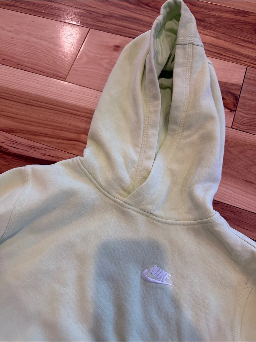 Nike Pale Green Pullover Hoodie with White Swoosh